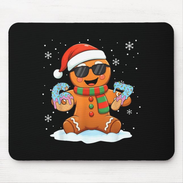 Funny Gingerbread Six Seven 67 Ice Cream Drip Chri Mouse Mat (Front)