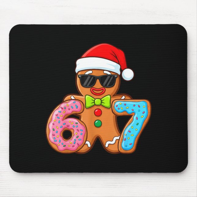 Funny Gingerbread Six Seven 67 Ice Cream Drip Chri Mouse Mat (Front)