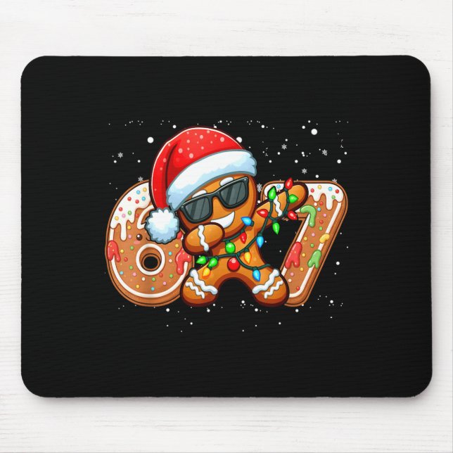 Funny Gingerbread Six Seven 67 Ice Cream Drip Chri Mouse Mat (Front)