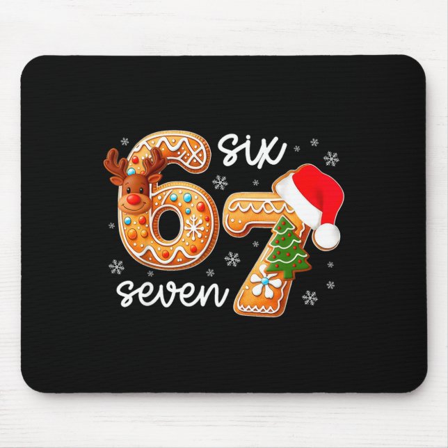 Funny Gingerbread Six Seven 67 Ice Cream Drip Chri Mouse Mat (Front)