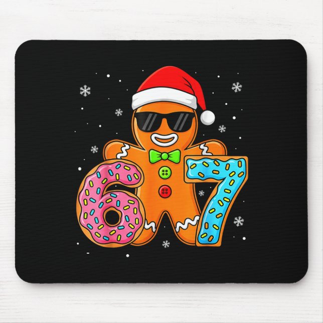 Funny Gingerbread Six Seven 67 Ice Cream Drip Chri Mouse Mat (Front)
