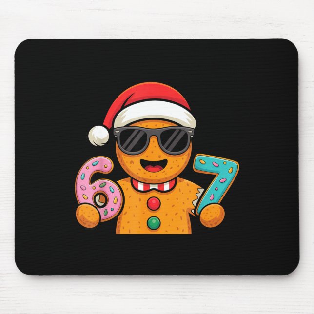 Funny Gingerbread Six Seven 67 Ice Cream Drip Chri Mouse Mat (Front)