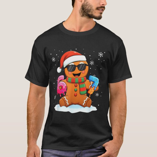 Funny Gingerbread Six Seven 67 Ice Cream Drip Chri T-Shirt (Front)