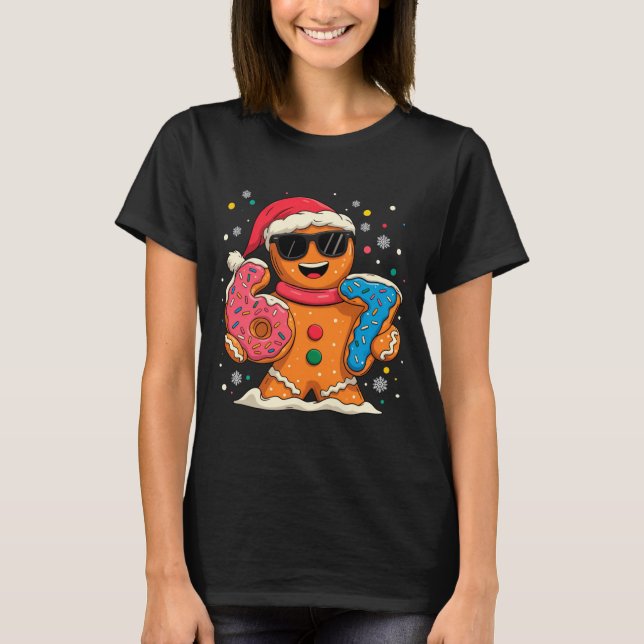 Funny Gingerbread Six Seven 67 Ice Cream Drip Chri T-Shirt (Front)