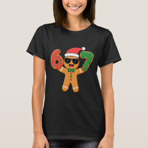 Funny Gingerbread Six Seven 67 Ice Cream Drip Chri T-Shirt