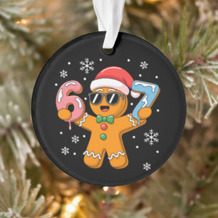 Funny Gingerbread Six Seven 67 Ice Cream Drip Xmas Ornament
