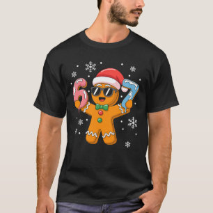 Funny Gingerbread Six Seven 67 Ice Cream Drip Xmas T-Shirt