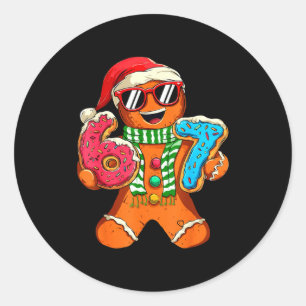 Funny Gingerbread Six Seven 67 Meme Ice Cream Chri Classic Round Sticker