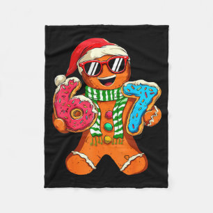 Funny Gingerbread Six Seven 67 Meme Ice Cream Chri Fleece Blanket