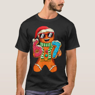 Funny Gingerbread Six Seven 67 Meme Ice Cream Chri T-Shirt