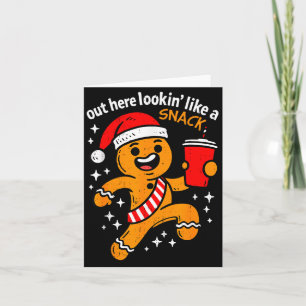 Funny Gingerbread Snack Christmas Xmas Teens Girls Card