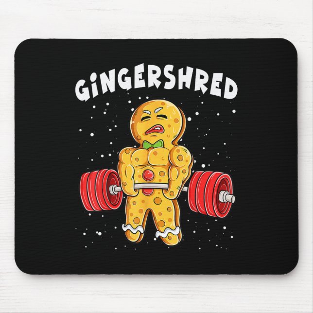 Funny Gingerbread Xmas Deadlift Tee Uni-adults  Mouse Mat (Front)
