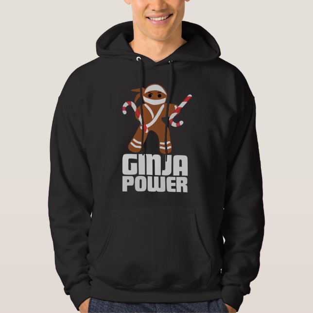 Funny Ginja Power Cute Christmas Cookie Gingerbrea Hoodie (Front)