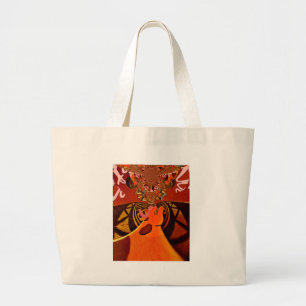  Funny Giraffe: A Kaleidoscopic African Charm Large Tote Bag