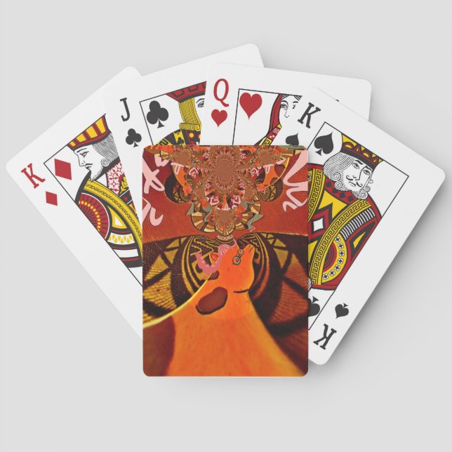  Funny Giraffe: A Kaleidoscopic African Charm Playing Cards (Back)