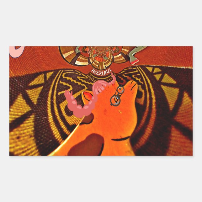  Funny Giraffe: A Kaleidoscopic African Charm Rectangular Sticker (Front)