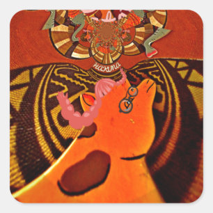Funny Giraffe: A Kaleidoscopic African Charm Square Sticker