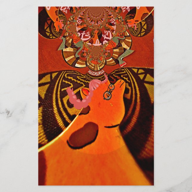  Funny Giraffe: A Kaleidoscopic African Charm Stationery (Front)