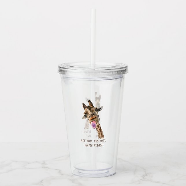 Funny Giraffe Acrylic Tumbler (Front)