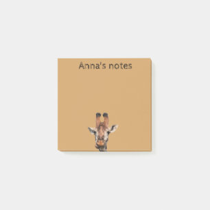 funny giraffe and brown background,custom post-it notes