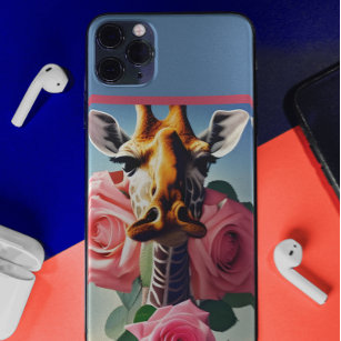 Funny Giraffe and Roses Surreal   Case-Mate iPhone Case