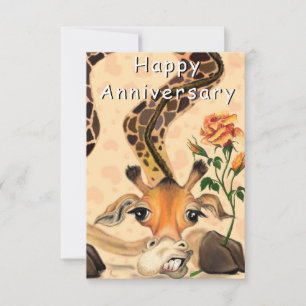Funny Giraffe Anniversary Card