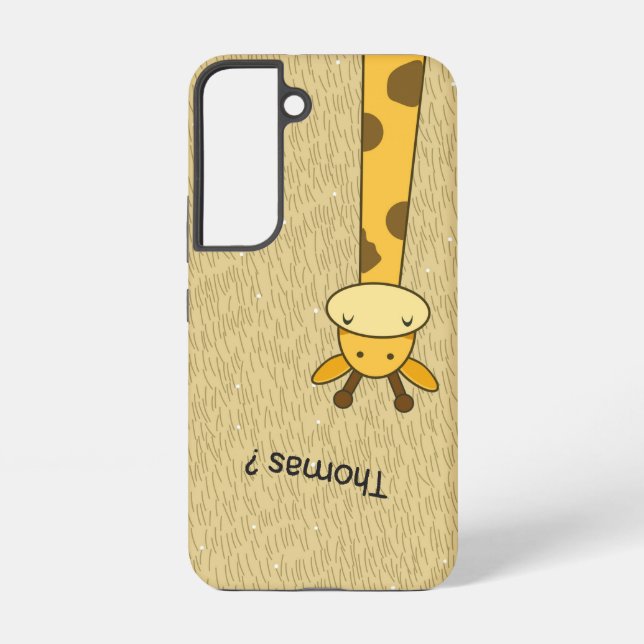 Funny giraffe asking for you from above samsung galaxy s22 case (Back)