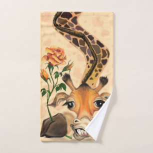 Funny Giraffe Bath Towels