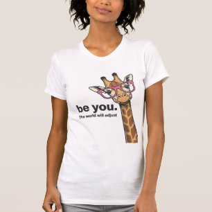 Funny Giraffe Be You Vintage Engraving Shirt Desig