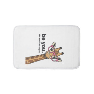 Funny Giraffe Be You Vintage Engraving Shirt Desig Bath Mat