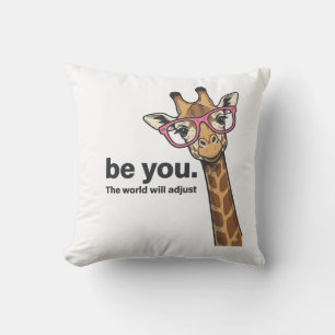 Funny Giraffe Be You Vintage Engraving Shirt Desig Cushion