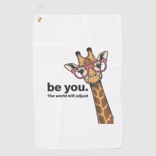 Funny Giraffe Be You Vintage Engraving Shirt Desig Golf Towel