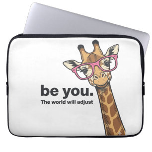 Funny Giraffe Be You Vintage Engraving Shirt Desig Laptop Sleeve
