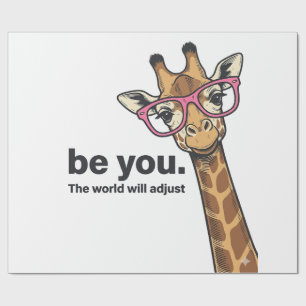 Funny Giraffe Be You Vintage Engraving Shirt Desig Wrapping Paper
