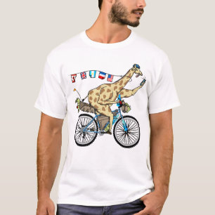 Funny giraffe bikebacking T-Shirt