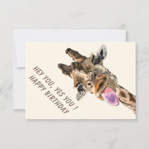 Funny Giraffe Birthday Card