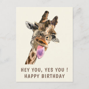 Funny Giraffe Birthday Cards