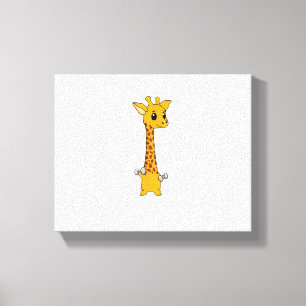 Funny Giraffe Camelopard Lifting Gym Motivation Canvas Print
