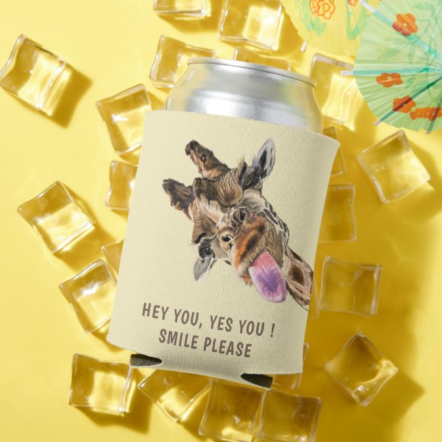 Funny Giraffe Can Cooler (In Situ Summer)