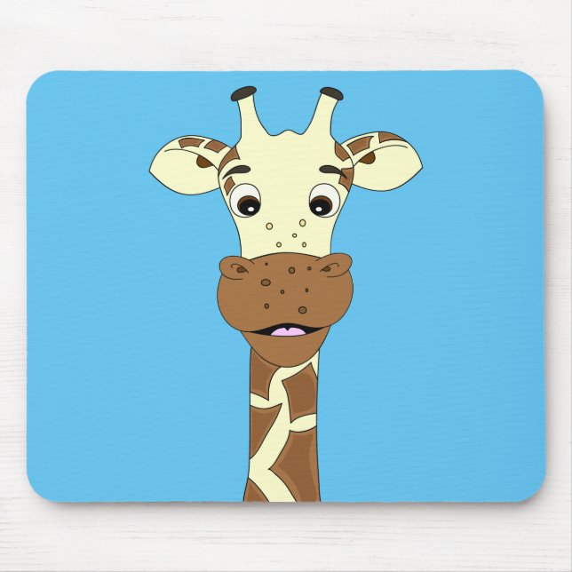 Funny giraffe cartoon kids mouse mat (Front)