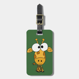 Funny Giraffe Cartoon Luggage Tag