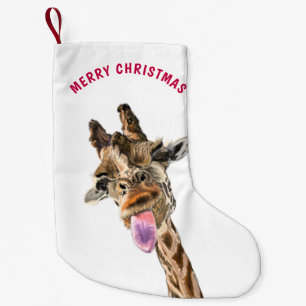 Funny Giraffe Christmas Stocking - Smile
