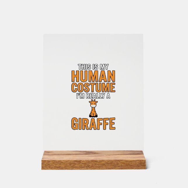Funny Giraffe Costume Vector Shirt Design_1 Acrylic Sign (Front)