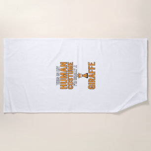 Funny Giraffe Costume Vector Shirt Design_1 Beach Towel