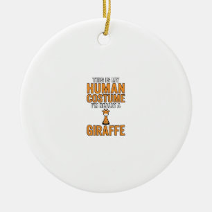 Funny Giraffe Costume Vector Shirt Design_1 Ceramic Tree Decoration