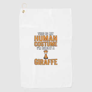 Funny Giraffe Costume Vector Shirt Design_1 Golf Towel