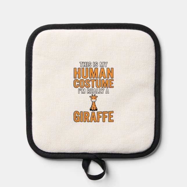 Funny Giraffe Costume Vector Shirt Design_1 Pot Holder (Front)