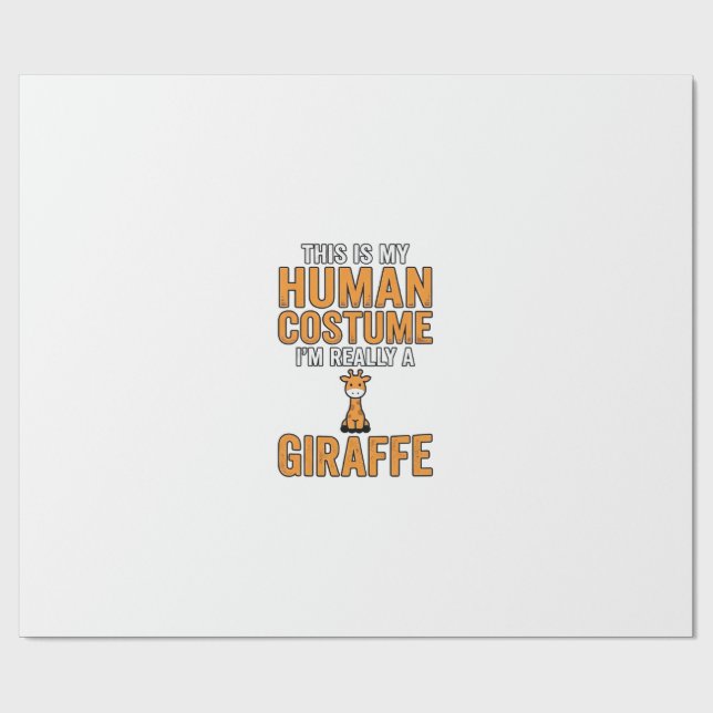 Funny Giraffe Costume Vector Shirt Design_1 Wrapping Paper (Flat)