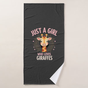Funny Giraffe Design For Women Girls Safari Giraff Bath Towel