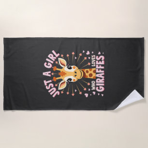 Funny Giraffe Design For Women Girls Safari Giraff Beach Towel